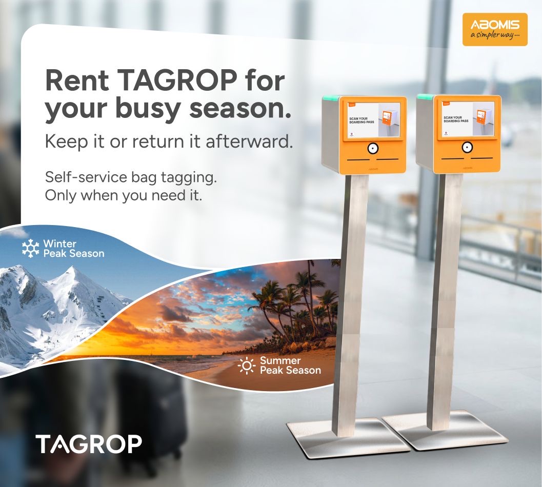 Rent TAGROP for your busy season, keep it or return it afterward — two TAGROP units beside winter and summer peak-season scenes